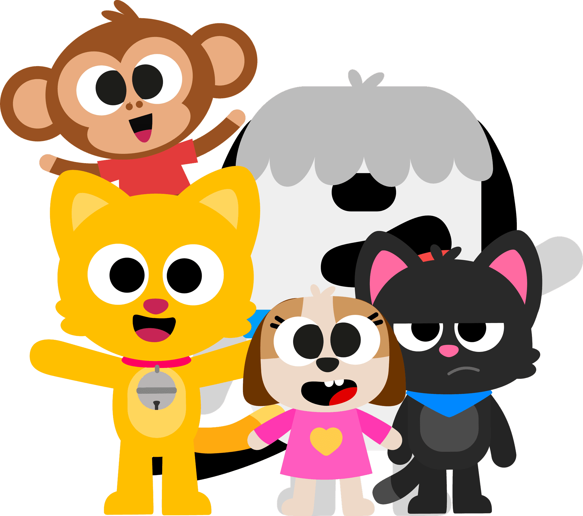 Happy child learning and playing with educational games on a tablet